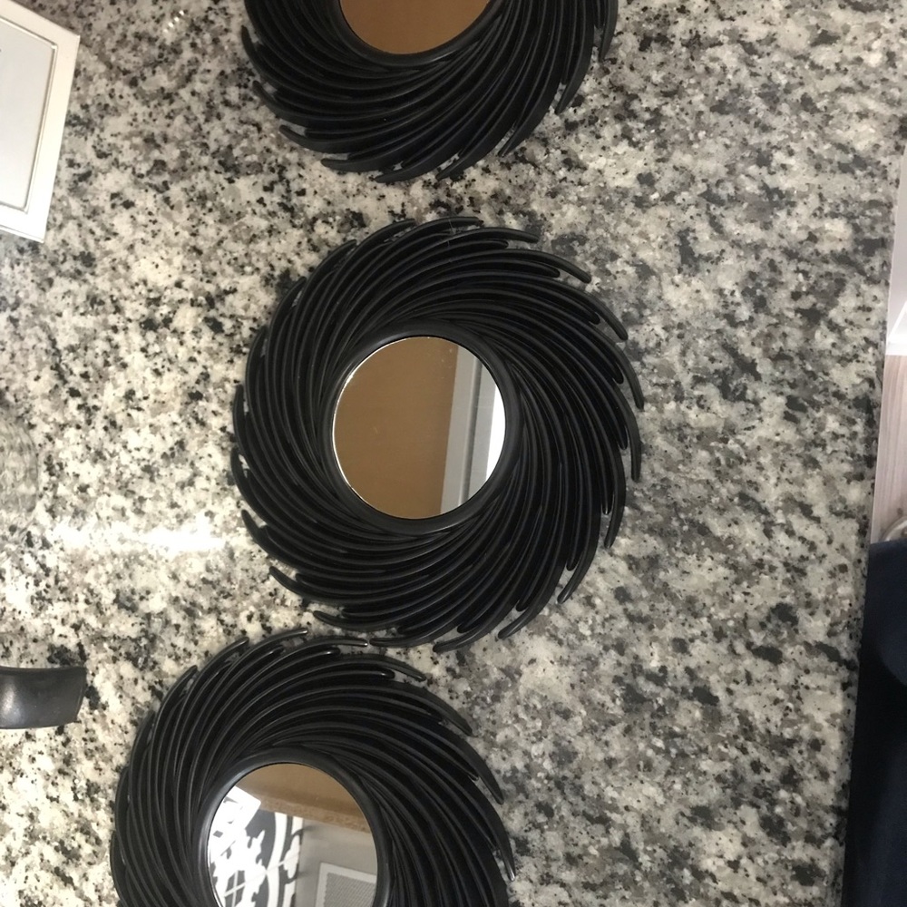 BLACK WALL MIRROR TRIO - Picture 1 of 1